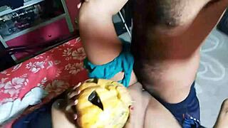 Halloween-themed orgy with a former lover