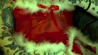 milf on the shelf xmas solo orgasm with piercing and fingering.