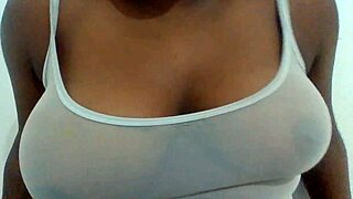 big boobs on display, but what's hiding behind that stunning black beauty?