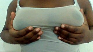 big boobs on display, but what's hiding behind that stunning black beauty?
