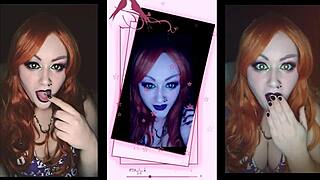 goddess lana tricks amateurs into cei teasing over liquid lunch. her cute instructions make them jerk off hard.