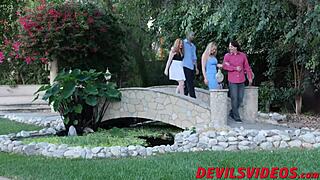 MILF and teen take monster cocks in hardcore foursome cumshot