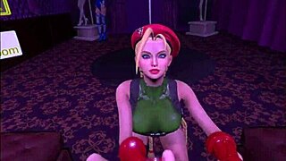 cammy white rides cock in virtual reality cosplay, crazy fight game
