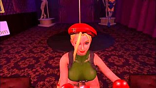 cammy white rides cock in virtual reality cosplay, crazy fight game