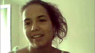 a russian teen 18+ strips in underwear on webcam skype