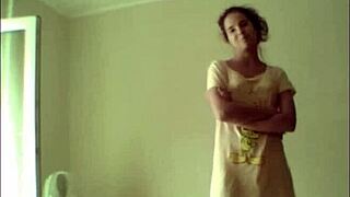 a russian teen 18+ strips in underwear on webcam skype