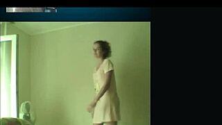 a russian teen 18+ strips in underwear on webcam skype