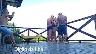 man, banging this curvy redhead on the balcony feels amazing