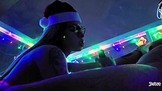 our sexy christmas, uhh, messy cum gift with sloppy blowjob... so hot!