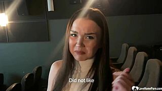 Tattooed amateur babe strips in panties and socks then gets fucked bent over