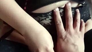 Delicious bound anal with big tits.