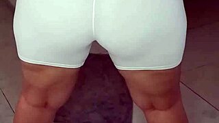 she loves doing yoga in tight leggings, flaunting her big tits and huge ass in close-ups