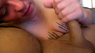 This amateur slut jerks off dick so well