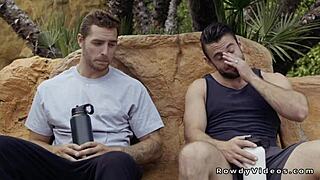 Muscular Gay Hunk Drills Former Boyfriend Bareback in Missionary with Monster Cock