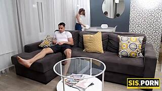 Guy promises household tasks after intense fucking of tired stepsister