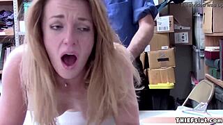 Why does this cute blonde shoplifter pay with her body?