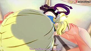 Lucy Heartfilia gives a blowjob to a fantasy king in full version