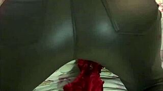 Yo, check this French amateur in leather pants and satin lingerie showing off in heels!