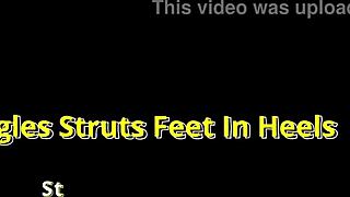 Narrative giggles feet slips into stunning high heels and struts confidently at the park for beat2feetcom