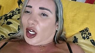 stroke your cock while i guide you through this blonde milf's big pussy and anal action