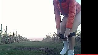 crazy girl stripping outdoor on webcam, damn it's hot! 🔥