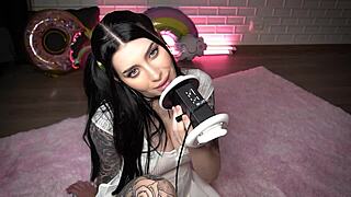 ASMR PERFECT BAE ON HER KNEES! HONEY HAZE LICKS TATTOOED TEEN 18+ BIG TITS TO ORGASM!