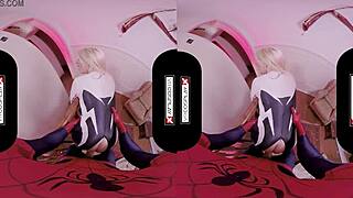 Spider Gwen blowing your mind with her mouth and pussy?