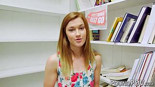 Juicy ginger teen Alaina Dawson slammed hard in close-up pov