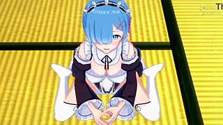 Romantic Rem Gives Guided Handjob In Loving Atmosphere