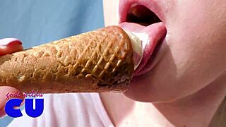 sucking ice cream like a big cock