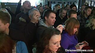 oh god, watching this hot stripper nurse swallow a cock on stage