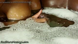 Ebony Masseuse Receives Cumshot During Nuru Massage