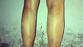 Mature Woman Cleaning At Night In Stockings!