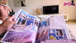 Feeling horny, German amateur teen convinces boyfriend for anal.