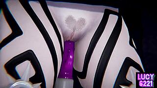 Black Magic Girl's Double Blowjob on Monster Cock