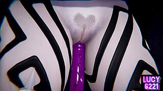 Black Magic Girl's Double Blowjob on Monster Cock