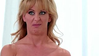 Two teen 18+s and big tits milf in oral train