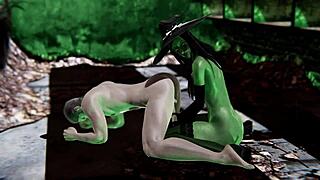 Witch Gruntilda on Halloween night