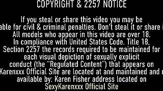 hot milf karen fisher dildo fucks her pussy on the couch