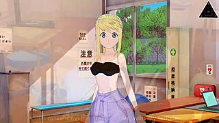 Koikatsu fast handjob with Edward and Winry from Full Metal Alchemist!