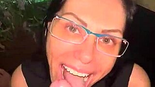 Deusa says, 'I love sucking this hard cock and playing with the balls'