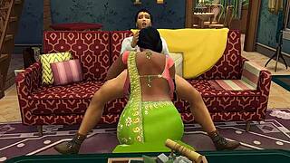 Shweta, the desi saree widow aunty, bends over for wicked whims in part 2.
