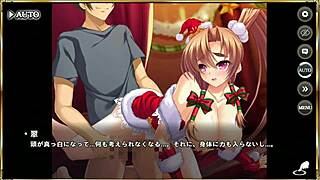 Asian anime hentai features erotic christmas night scene