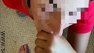 She drains balls with big tits bouncing in amateur scene.