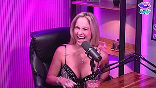 blonde girl naked in studio, ready for fun 😏