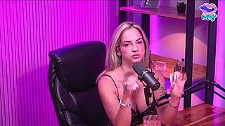 blonde girl naked in studio, ready for fun 😏