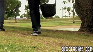 dark skinned homo drilled up his tight asshole hard and fast