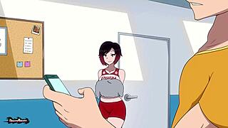 ruby’s workout animation in the showers looks intense, right?