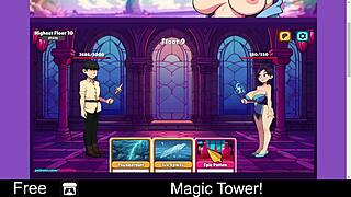 Magic tower in erotic cartoon anime game