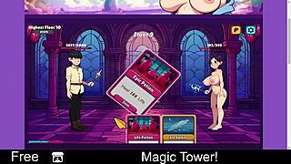 Magic tower in erotic cartoon anime game